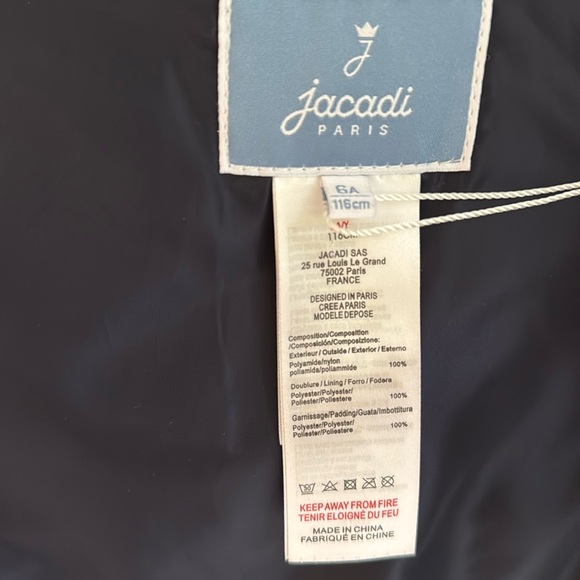 Jacadi girl winter jacket, with packable hide away hoodie, size 6A - Picture 7 of 17